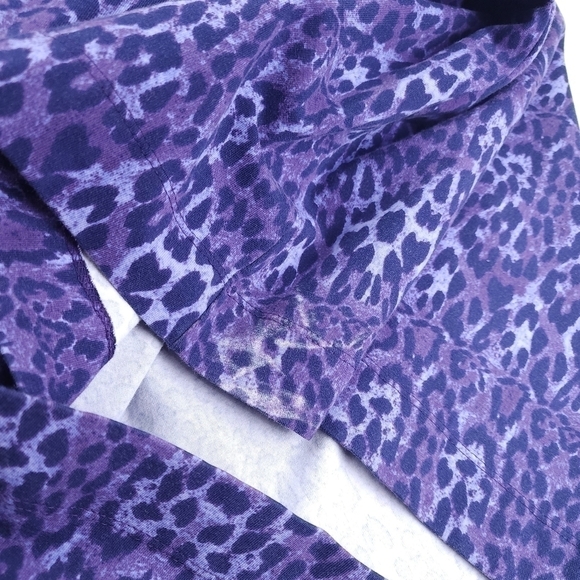 Soft Surroundings Purple Patterned Faux Wrapped Rouged Side Dress Sz PM - Picture 16 of 16